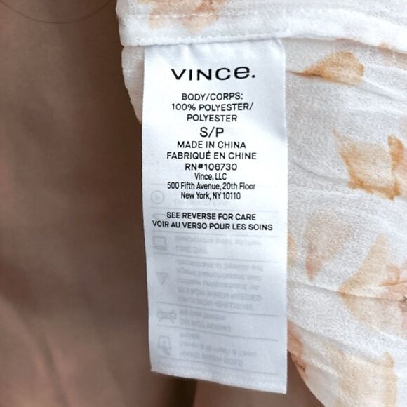 Vince Pressed Petal Long Sleeve Blouse in Off White, Size Small, NWT - Picture 11 of 13